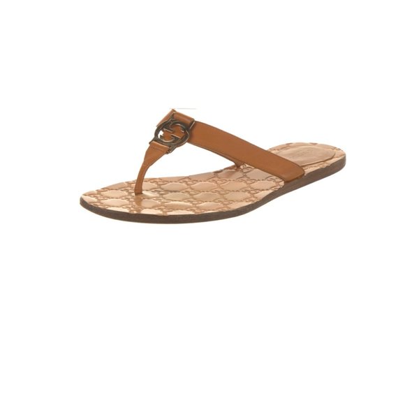 GUCCI Interlocking G Logo Leather Slides Size: 7.5 | IT 37.5 Marmont - Picture 1 of 9